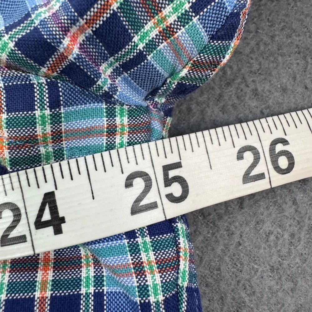 Polo Ralph Lauren Button Men Large Blue Multi Plaid Cotton Long Sleeve Shirt